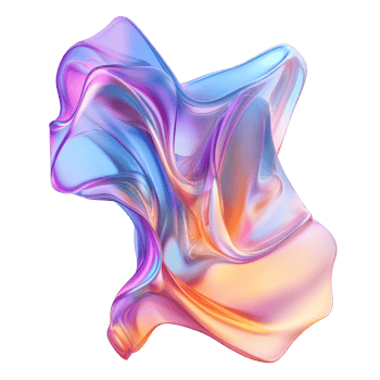 A captivating multi colored iridescent wave shape flows gracefully, showcasing vibrant hues and smooth textures, multicolored flowing abstract iridescent wave shape isolated on transparent background png