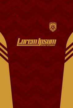 Abstract background for sports jersey pattern ruby red gold zig zag vector