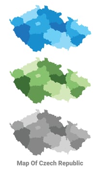 Czech Republic country map in different colors vector