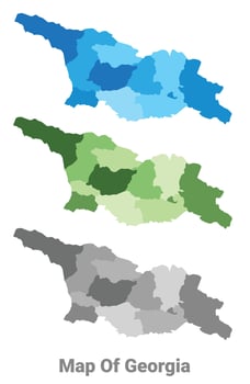 Georgia country map in different colors vector