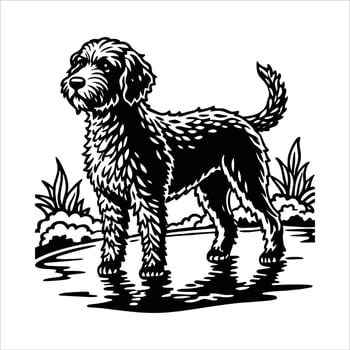 Cute Lagotto Romagnolo Dog Silhouette vector