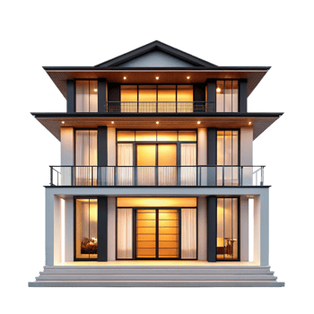 Minimalist Modern House Exterior View png