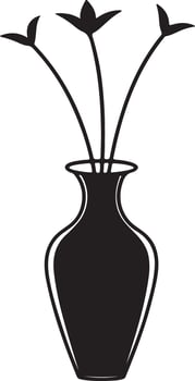 Vase Full of Flowers Silhouette for Coloring Fun vector