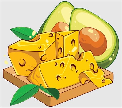 Avocado Cheese Illustration vector