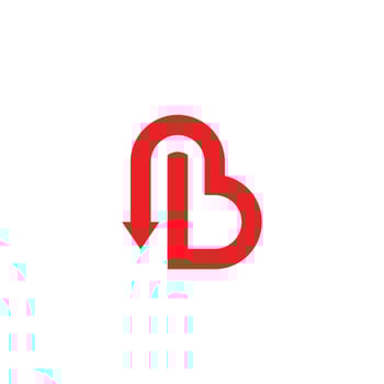 letter b point arrow simple geometric movement logo vector
