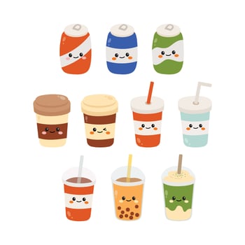 Cute Drink Character Illustration vector
