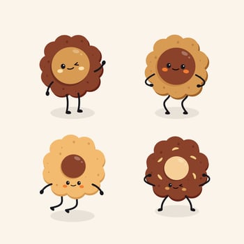 Cute Hand Drawn Biscuit Character Illustration vector