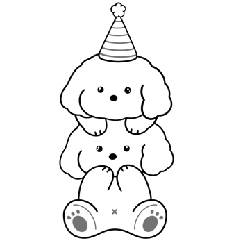 Cute Puppies Line Art Doodle Illustration png
