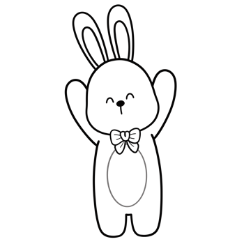 Cute Bunny Line Art Doodle Illustration png
