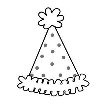 Cute Party Hat Line Art Doodle Illustration png