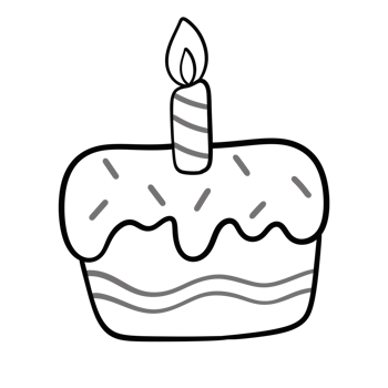 Mini Cake Line Art Doodle Illustration png