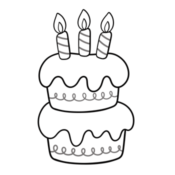 Birthday Cake Line Art Doodle Illustration png