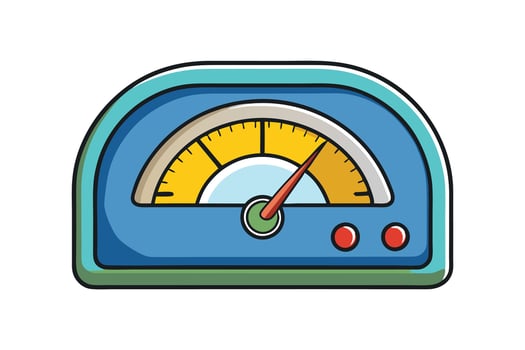 Hand drawn dashboard with detailed gauges, needle indicators, and colorful design for vintage or modern transportation themes vector