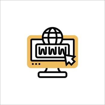 Web icon with a globe and arrow vector