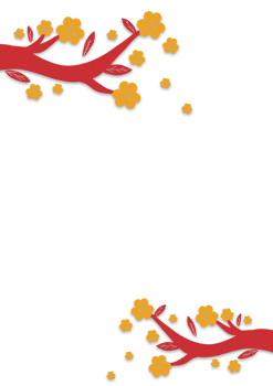 Chinese New Year Plum Blossom Frame png