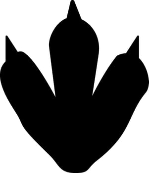 Dinosaur dragon Footprint Silhouette, graphic line illustration on transparent background vector