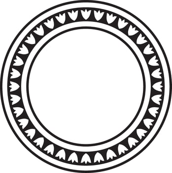 monochrome black round Turkish national ornament. Ottoman border, frame. Ethnic floral circle, ring, Seljuk Turks pattern. Decoration of the Sultan's palaces. vector
