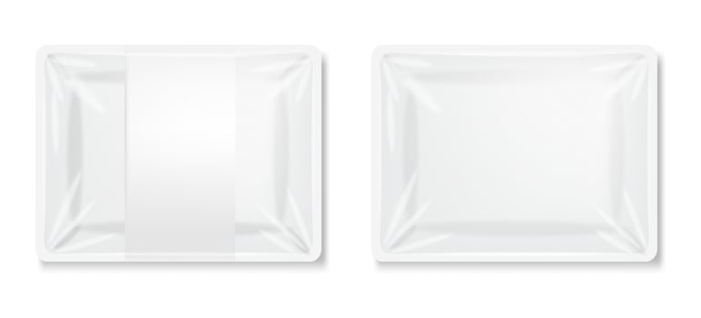 Isolated box packaging, realistic isolated white background, white vector