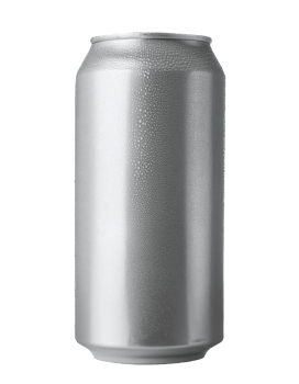 silver aluminum beverage can with condensation isolated background, cold drink container for soda or beer branding mockup png