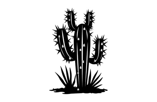 A Cactus Clipart Silhouette vector