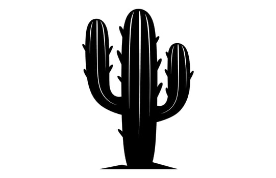 Prickly Pear Cactus Silhouette Clipart vector