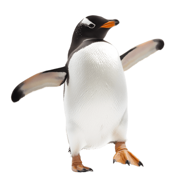 Adorable Penguin Showing Flippers in a Cold Climate Environment png