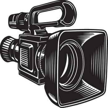 Movie Camera Coloring Art on Clean White Background vector