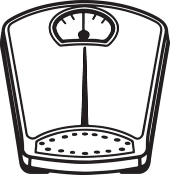 Bold Weight Scale Illustration for Coloring Style vector
