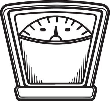 Minimal Weight Scale Silhouette for Coloring Style vector