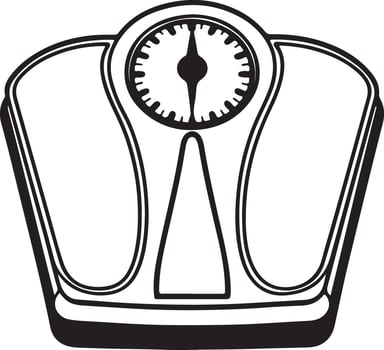 Simple Weight Scale Illustration Black Silhouette for Coloring vector