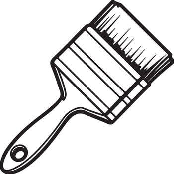 Minimalist Paintbrush Design Coloring Page, White Background vector