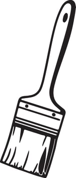 Paintbrush Outline Art for Coloring Pages vector