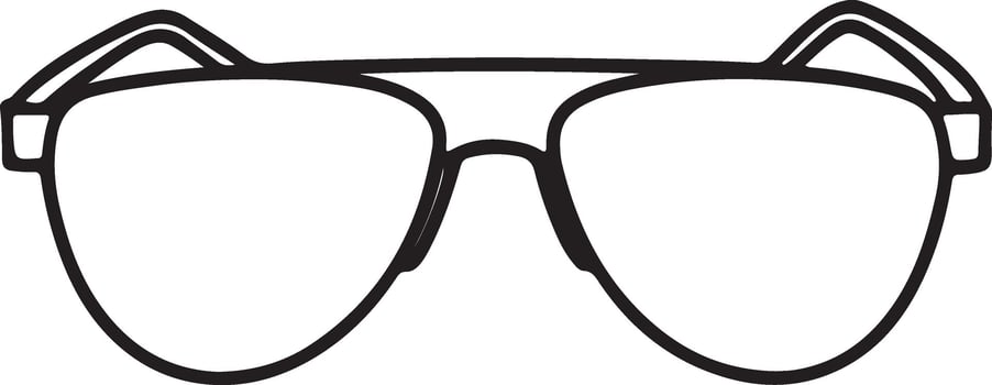 Stylized Sunglasses Outline on White vector