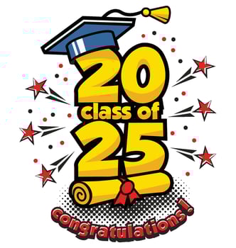 2025 class graduate header. vector