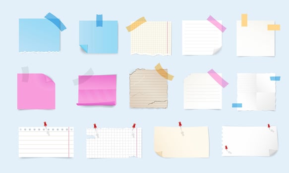 set of various elements for notes vector