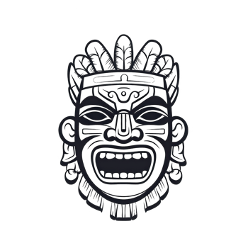 Intricate tribal mask symbolizing rich cultural heritage and traditional art. png