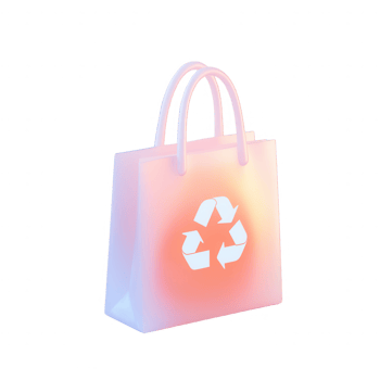 Eco-friendly shopping bag with recycling symbol for sustainable living and environmental awareness. png