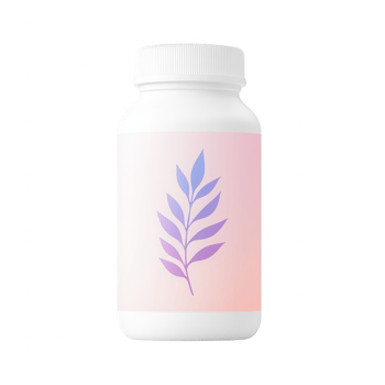 Stylish bottle with plant design, perfect for wellness and health products. png