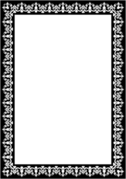Black vintage frame line, vintage pattern, abstract frame, white pattern png