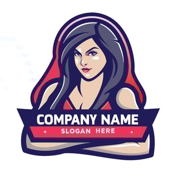 a woman with long hair and a red and blue ribbon on her chest vector