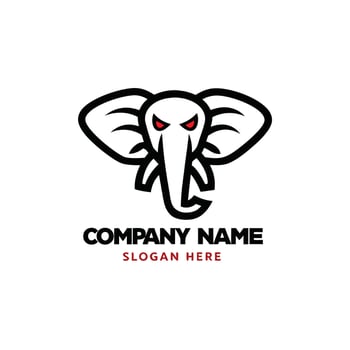 elephant head logo design vector