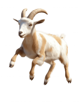 A goat is jumping in the air png