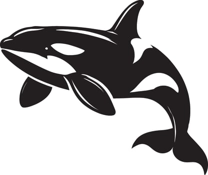 Endearing orca silhouette design on a pristine white canvas vector