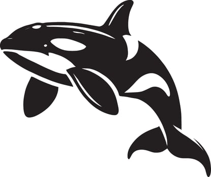 Orca whale silhouette illustration isolated on white background vector