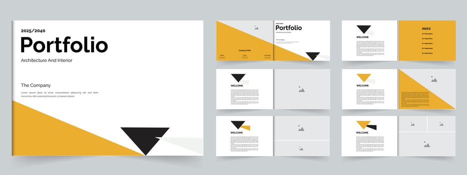 Portfolio architecture portfolio interior portfolio real estate design vector