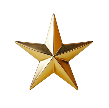 Gold star isolated on transparent background png