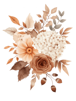 A flower bouquet with a rose and daisies png
