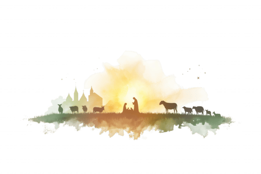 The painting is of a pastoral scene with a woman and animals png