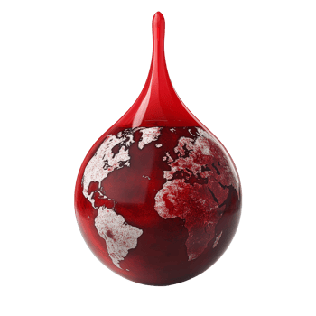 World globe combined with blood droplet symbolizing awareness for hemophilia day and global health, World globe and blood droplet for hemophilia day isolated on transparent background png