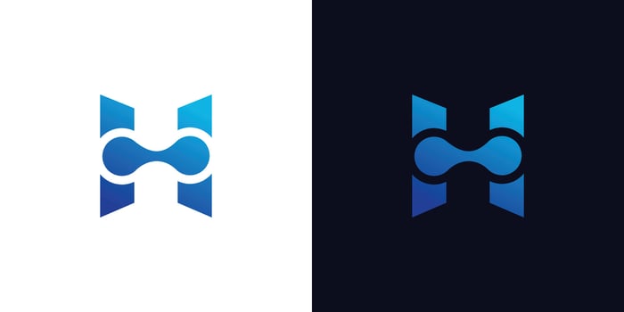 IT logo design with initial H is simple and modern vector
